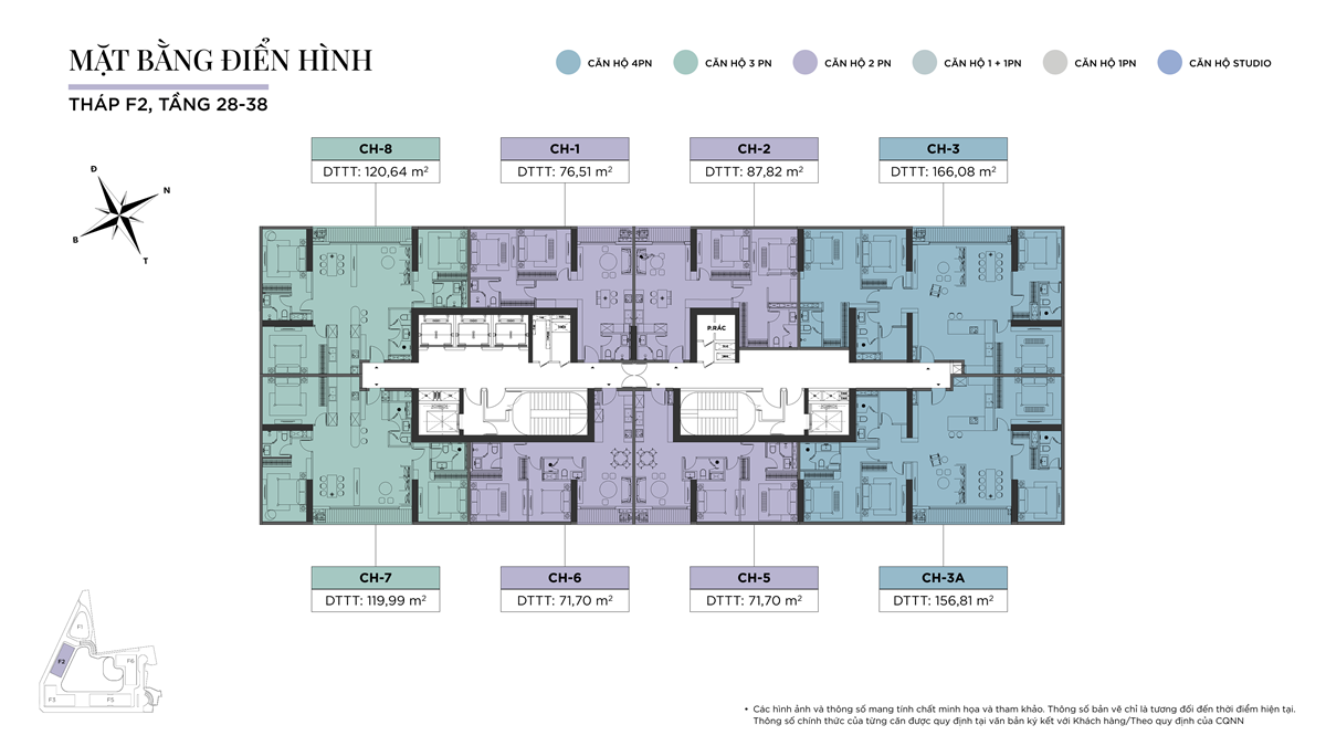 Mặt bằng điển hình T28 - T38 tòa F2