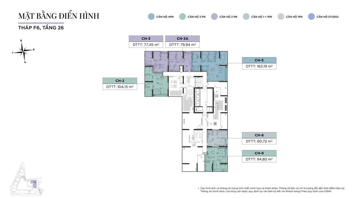 Mặt bằng điển hình T26 tòa F6
