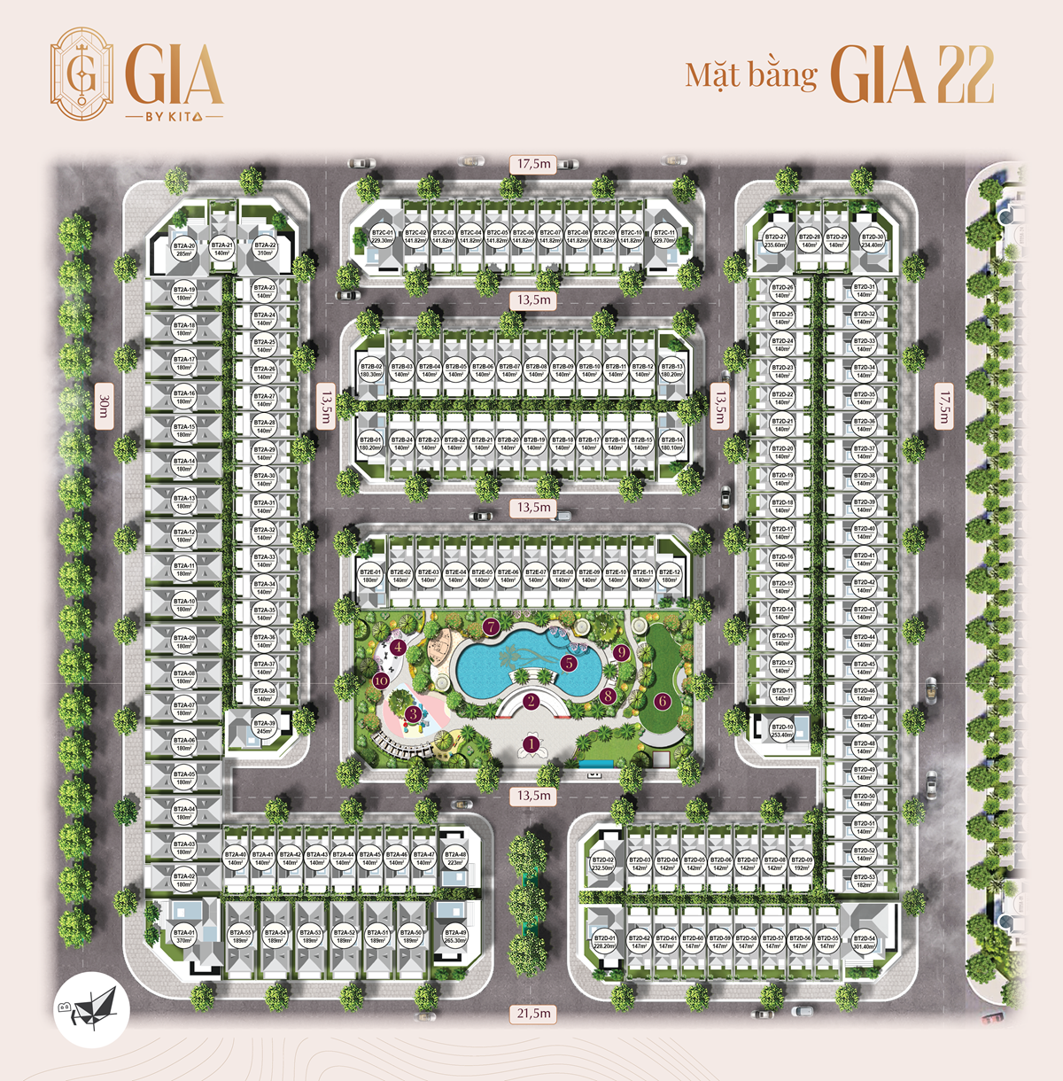 Mặt bằng GIA22 - GIA by KITA - KĐT Nam Thăng Long Ciputra Hà Nội